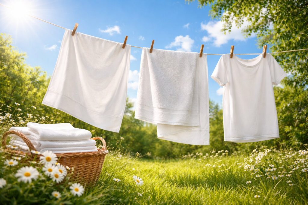 sécher le linge au soleil